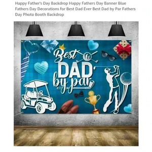 Unbranded Father's Day Banner Blue‎ Best Dad by Par 59 in/x 39.37 in